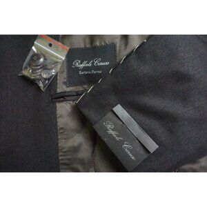 Raffaele Caruso Sartoria Parma Loro Piana 120s Gray 2Pc Suit Jacket Pant 44R NEW